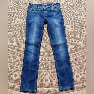 Hudson Jeans Dark Blue Wash Straight Leg Low Rise Flap Pockets Sz 26